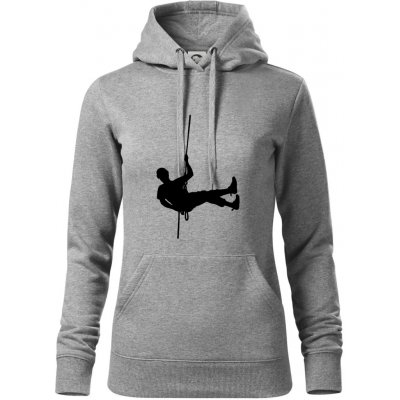 Visící horolezec mikina dámská Cape s kapucí Tmavě šedý melír – Zboží Dáma