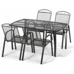 Vikio Zahradní jídelní kovový set pro 4 osoby V124 antrcit – Zboží Dáma