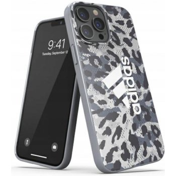 Pouzdro AppleMix ADIDAS Snap Case Apple iPhone 13 Pro - leopardí vzor - gumové - šedé