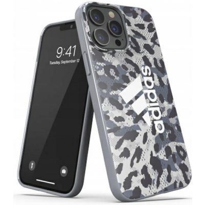 Pouzdro AppleMix ADIDAS Snap Case Apple iPhone 13 Pro - leopardí vzor - gumové - šedé