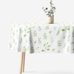 Goldea oválný teflonový ubrus eukalyptové lístky 120x160 cm – Zbozi.Blesk.cz