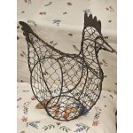 Hnědý drátěný dekorační košík slepička Chicken 37*16*32 cm – Zboží Dáma