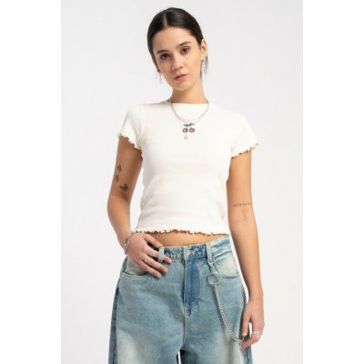 Reporter Young Crop Top s výšivkou Cherry krémová – Zboží Mobilmania