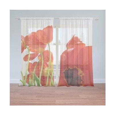 Sablio Záclony Tulipány: 2ks 150x250cm – Hledejceny.cz