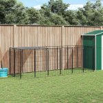 vidaXL Psí kotec černý 330 x 110 x 110 cm ocel – Sleviste.cz