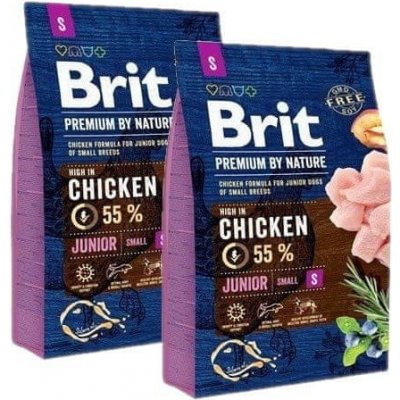 Brit Premium By Nature Junior Small Chicken 2 x 3 kg – Zboží Mobilmania