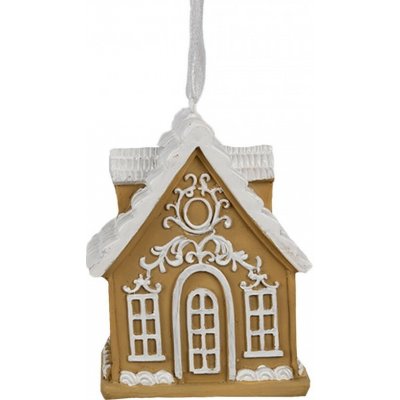 Závěsná vánoční ozdoba perníková chaloupka Gingerbread House - 6*4*7 cm - Clayre & Eef – Hledejceny.cz