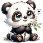 Nažehlovací obrázek - roztomilá panda (cca 18,0 x 18,0 cm) – Sleviste.cz