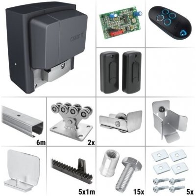 CAME BX 704 K1 7.0Z - sestava pojezdu, pohonu a příslušenství, pro posuvnou bránu do průjezdu 4,2 m a 400 kg, pozinkovaný profil – Sleviste.cz