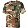 Army a lovecké tričko a košile Tričko MFH US woodland