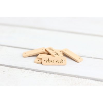 Pro Háčkování Hand made štítek obdélník přírodní béžový – Zboží Dáma