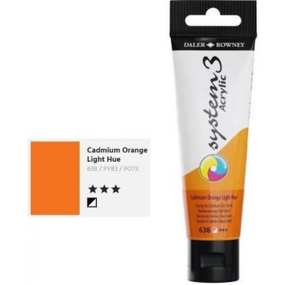 Daler & Rowney System 3 Acrylic Cadmium Orange Light Hue 638 tuba 59ml – Zboží Mobilmania