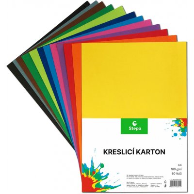 Barevná čtvrtka barevný karton A4 180 g/m2 mix 12 barev – Zboží Mobilmania