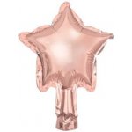 PARTYDECO Balón foliový Hvězda ROSEGOLD 25cm – Zboží Dáma