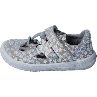 Jonap Barefoot kožené sandálky B9 S SLIM šedá tisk – Sleviste.cz