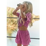 Mayoral set košile a šortek mušelin tmavě růžový – Zboží Dáma