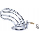 bdsm bondage shop Kovový pas cudnosti pro muže s velkou klecí Barva Stříbrná Škrtící kroužek 50 mm – Zboží Dáma