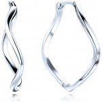 Minet Moderní stříbrné kroucené náušnice kroužky – Sleviste.cz