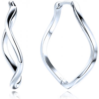 Minet Moderní stříbrné kroucené náušnice kroužky – Sleviste.cz
