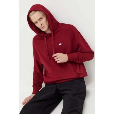 Tommy Jeans vínová s kapucí s aplikací