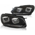 PŘEDNÍ SVĚTLA VW GOLF 6, 2008-2012, U-TYPE S LED DYNAMICKÝM BLINKREM, ČERNÁ