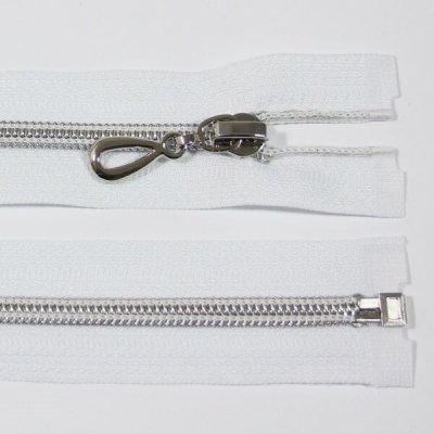 Zip spirálový 6mm délka 70cm, barva 101 (dělitelný) se stříbrnými zoubky – Hledejceny.cz