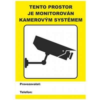 Samolepka - tento prostor je monitorován kamerovým systémem, hranatá 14x10 cm – Hledejceny.cz