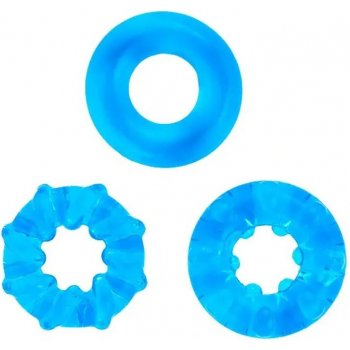 BASIC X Erekční kroužky nevibrační modré 3 ks