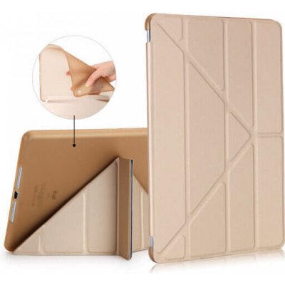 SES 2v1 Smart flip cover + zadní silikonový ochranný obal pro Apple iPad 10.2" 2021 9. generace zlatý 9684