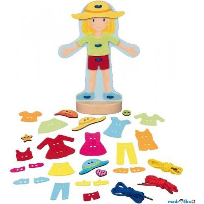 Goki Šití Provlékací panenka šatní skříň 30 dílů – Zboží Dáma