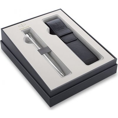 Parker Urban Twist Metro Metallic CT kuličkové pero dárková kazeta s koženým pouzdrem – Zboží Mobilmania
