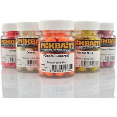 Mikbaits plovoucí Fluoro boilies Oliheň 60ml 10mm