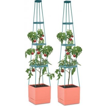 Waldbeck Tomato Tower, květináč na rajčata, set 2 ks, 25 x 150 x 25 cm, mřížka na upínání, PP (GT6 Tomato-Tower)