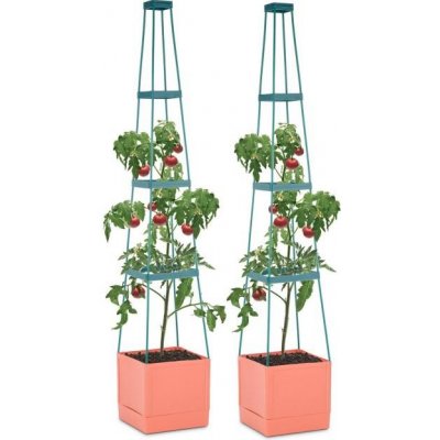 Waldbeck Tomato Tower, květináč na rajčata, set 2 ks, 25 x 150 x 25 cm, mřížka na upínání, PP (GT6 Tomato-Tower)