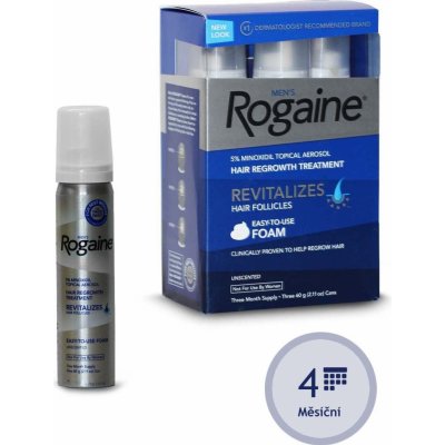 Rogaine 5% minoxidil pěna pro muže 4 x 60 ml – Zboží Mobilmania