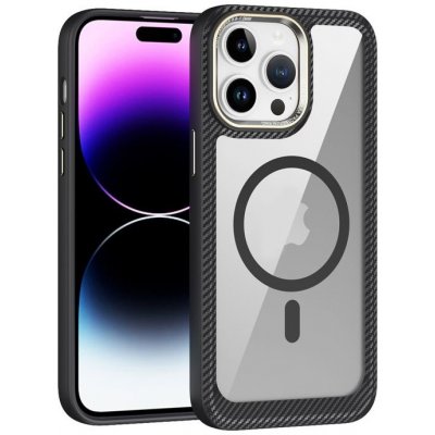 Carbon Fiber MagSafe transparentno-černý – Apple iPhone 15 Pro Max – Zboží Mobilmania