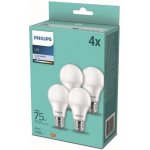 Philips LED žárovka A60 10W/75W E27 4000K 1055lm NonDim 15Y opál 4-pack˙ – Zboží Živě