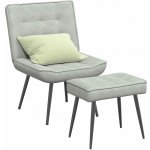 VidaXL 327666 relaxační se stoličkou světle šedé samet – Zboží Dáma