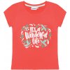 Dětské tričko Winkiki kids Wear dívčí tričko Wonderfull life korálová