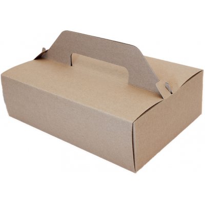 EcoPack Krabice na dort papírová EKO 18,5x15x9,5 cm s uchem kraft krt/50 ks Balení: 50 – Zboží Mobilmania