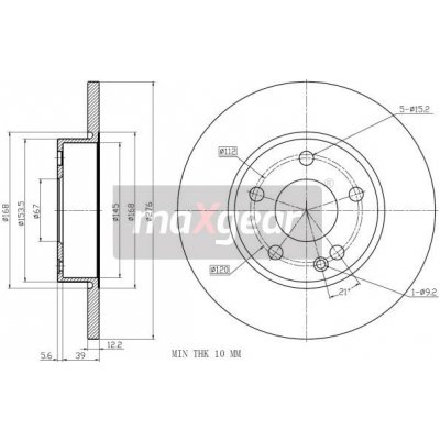 Brzdový kotouč MERCEDES přední W169 A- 8867914 MAXGEAR