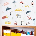 Impresi Samolepka do dětského pokoje Auta barevná - 60x30 cm – Zboží Dáma