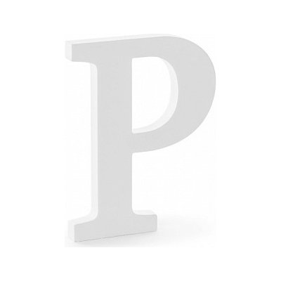 PartyDeco Dřevěná dekorace - Písmeno P bíle – Zboží Dáma
