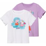Dívčí triko Prasátko Peppa, 2 kusy Prasátko Peppa / bílá / lila fialová – Zboží Dáma