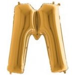 Písmena M zlaté balónek 81 cm x 83 cm – Zboží Dáma