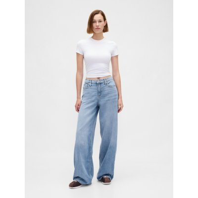 GAP Džíny Mid Rise UltraSoft Baggy modré – Sleviste.cz