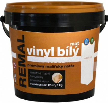 Remal Vinyl mat prémiová malířská barva, omyvatelná, bílá, 1 kg
