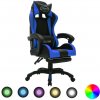 Herní křeslo zahrada-XL Herní židle s RGB LED podsvícením modro-černá faux kůže