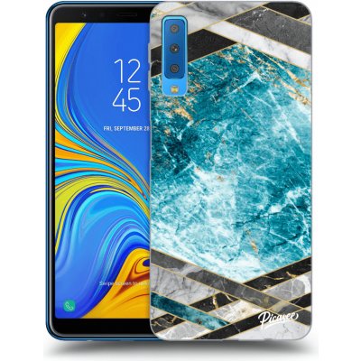 Pouzdro Picasee silikonové Samsung Galaxy A7 2018 A750F - Blue geometry černé – Zbozi.Blesk.cz