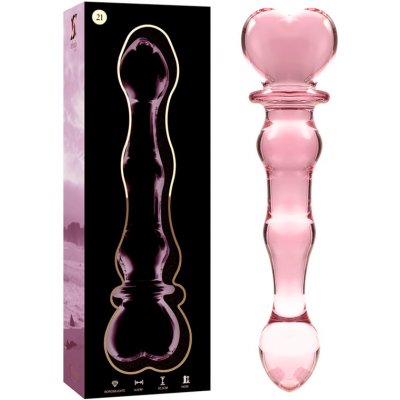 Ibiza Nebula Model 21 Dildo Borosilicate Glass 20.5 x 3.5 cm Pink